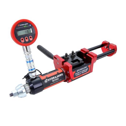 Safety lifeline tester with digital gauge